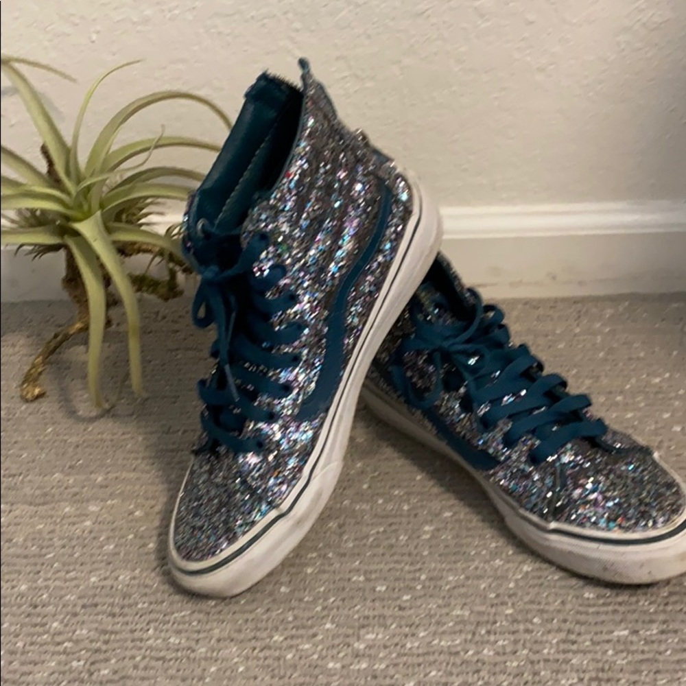 Blue glitter vans